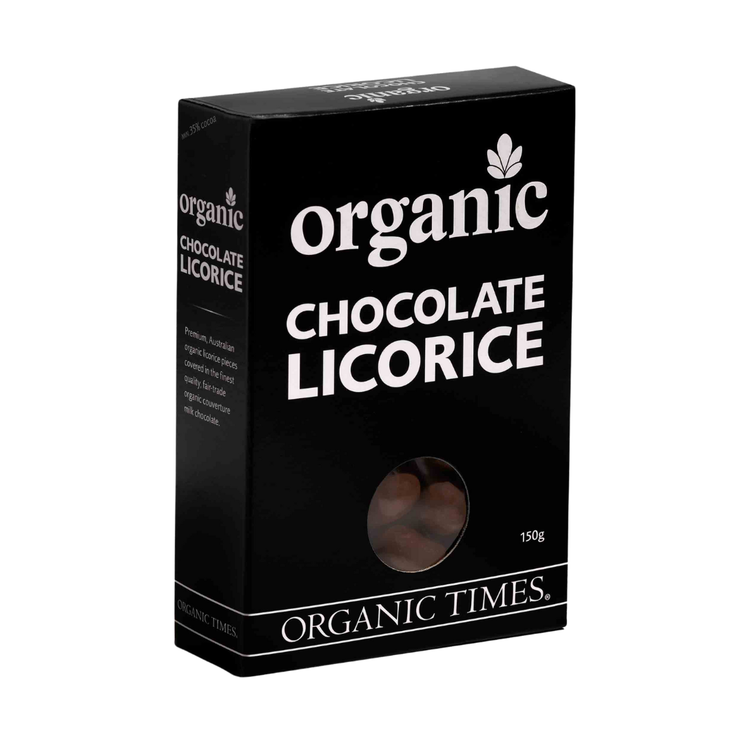 Organic Times Milk Chocolate Licorice 150g