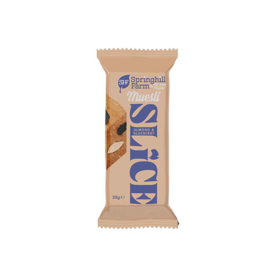 Springhill Farm Almond and Blueberry Muesli SLICE 25g