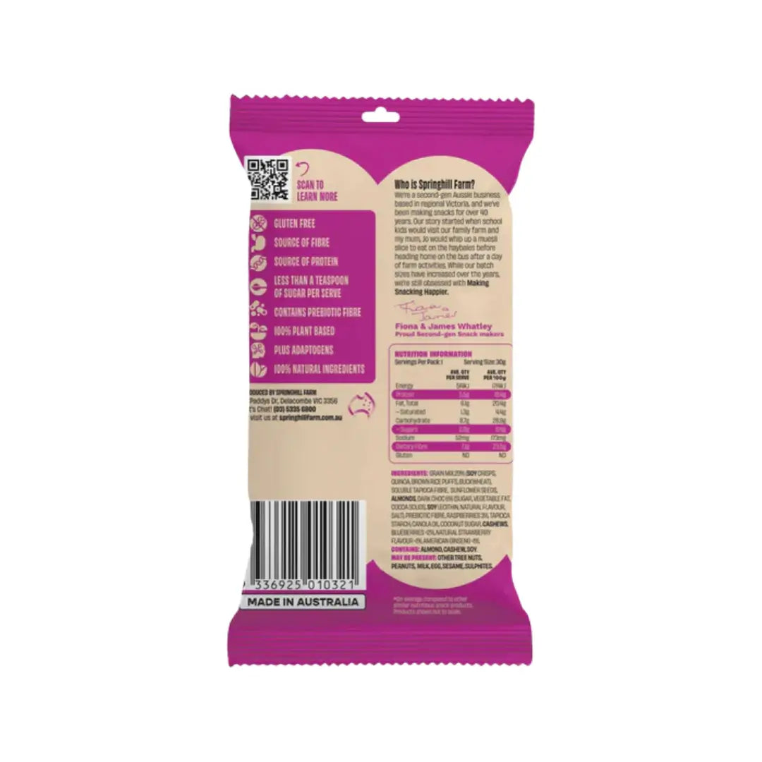 Springhill Farm boodles Healthy Clusters - Mixed Berries 30g back