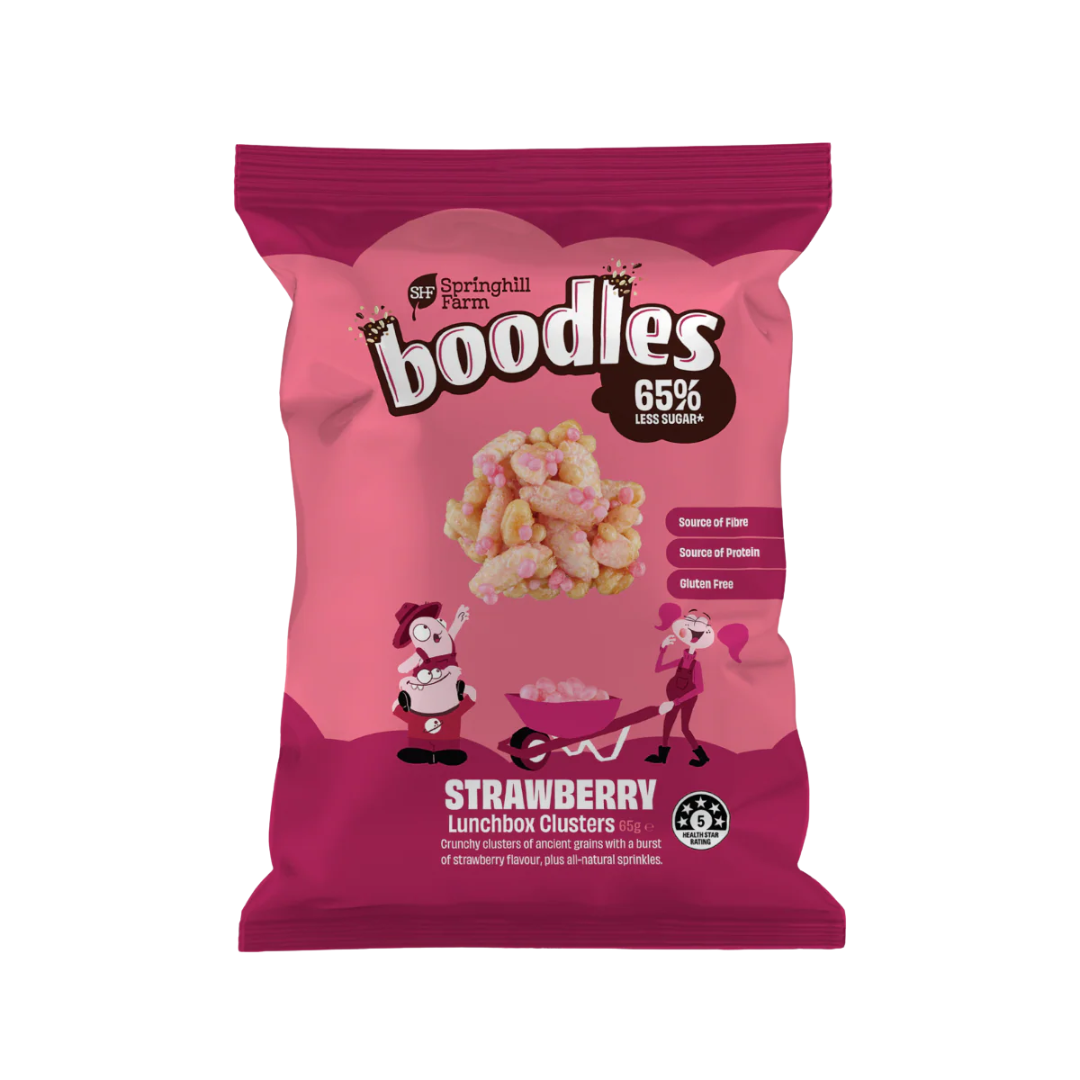 Springhill Farm boodles Lunchbox Clusters - Strawberry 65g