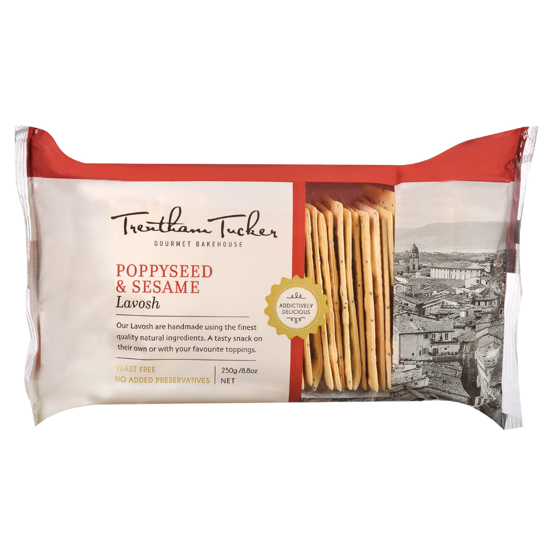 Trentham Tucker Gourmet Bakehouse Lavosh Poppy & Sesame Seed 250g