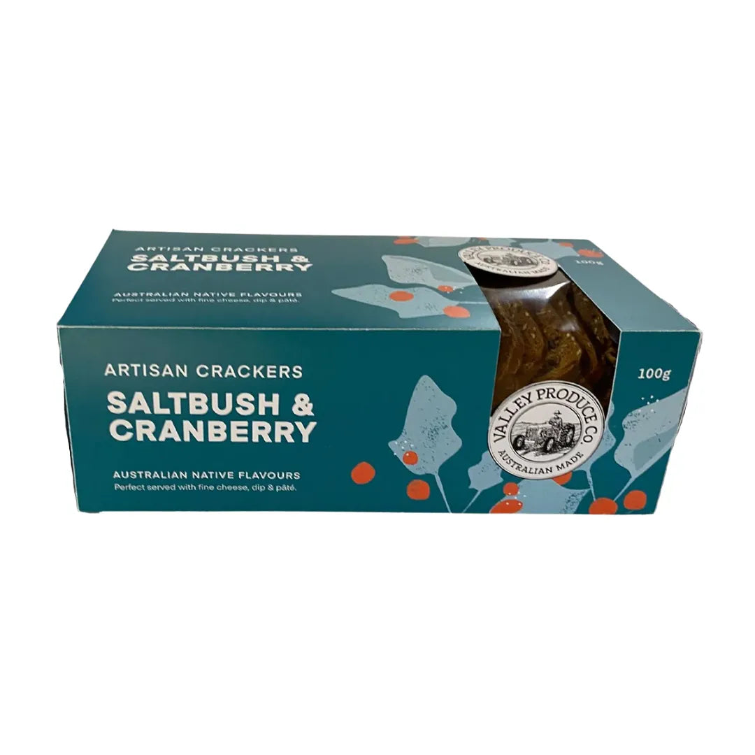 VALLEY PRODUCE CO ARTISAN CRACKERS SALTBUSH AND CRANBERRY 