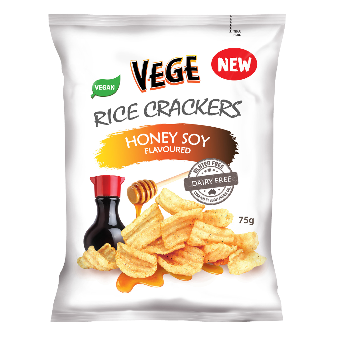 Vege Rice Crackers Honey & Soy 75g