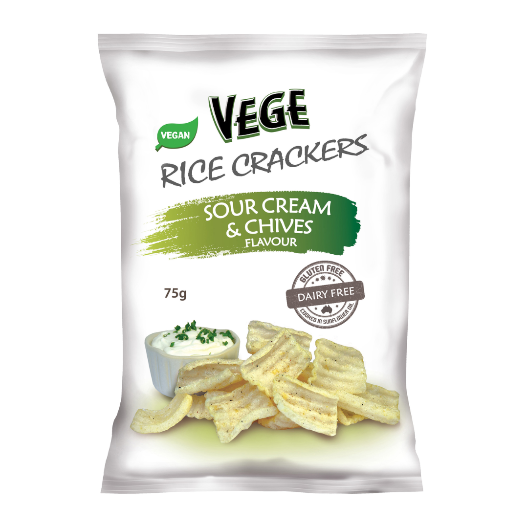 Vege Rice Crackers Sour Cream & Chives 75g