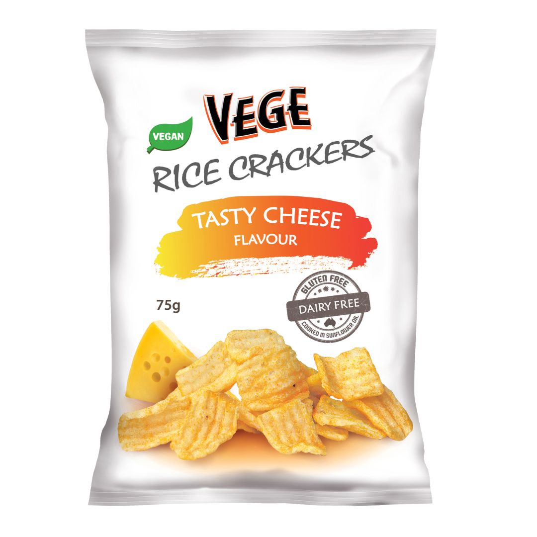 Vege Rice Crackers Tasty Cheese 75g