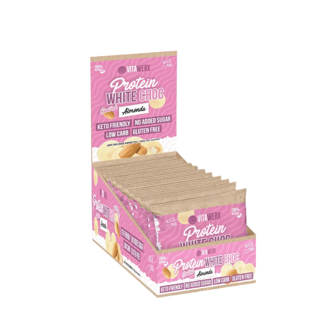 Vitawerx Protein White Choc Coated Almonds 