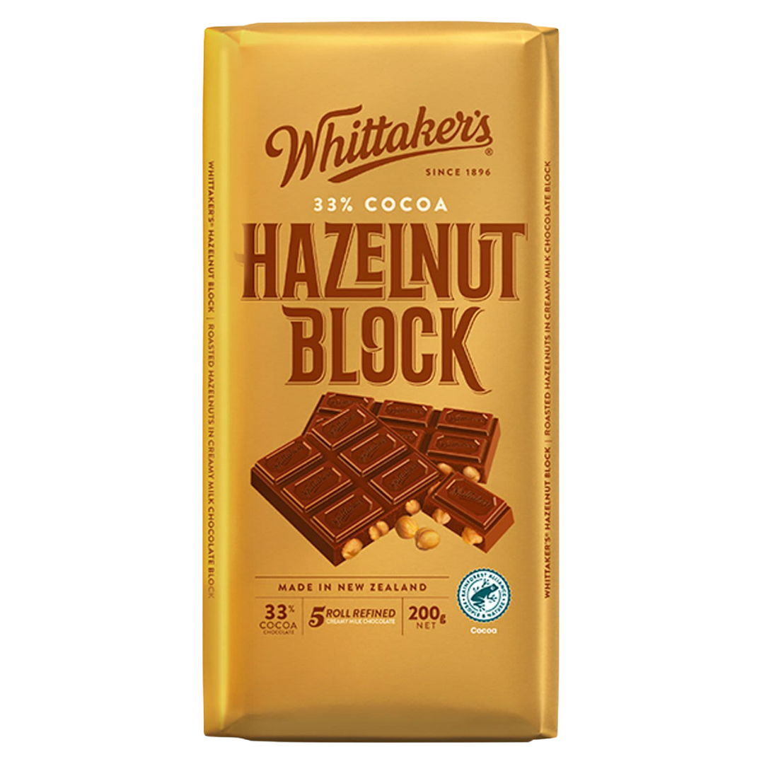 WHITTAKERS BLOCK CHOC HAZELNUT