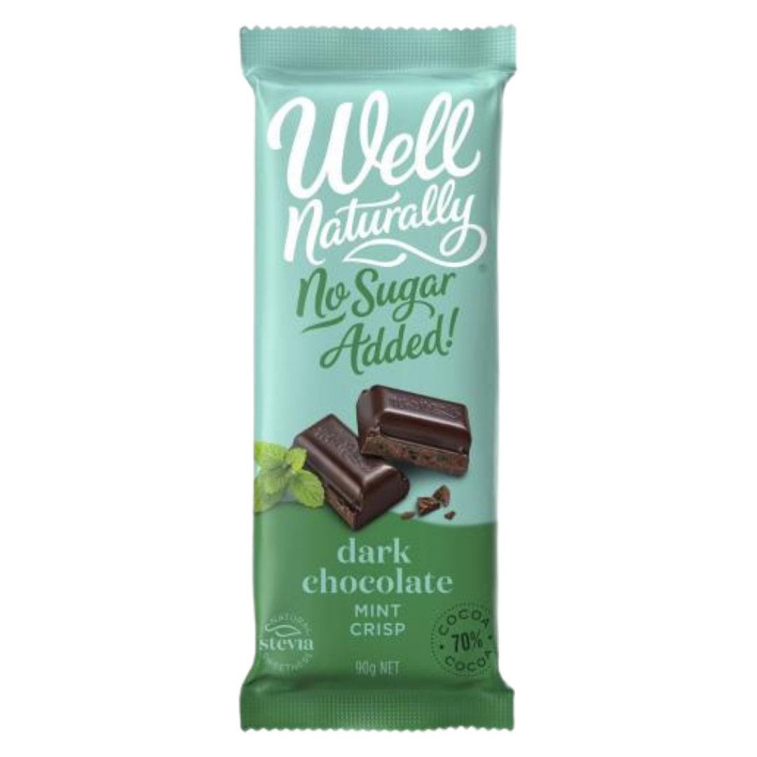 Well Naturally Chocolate Dark Mint Crisp NSA 90g