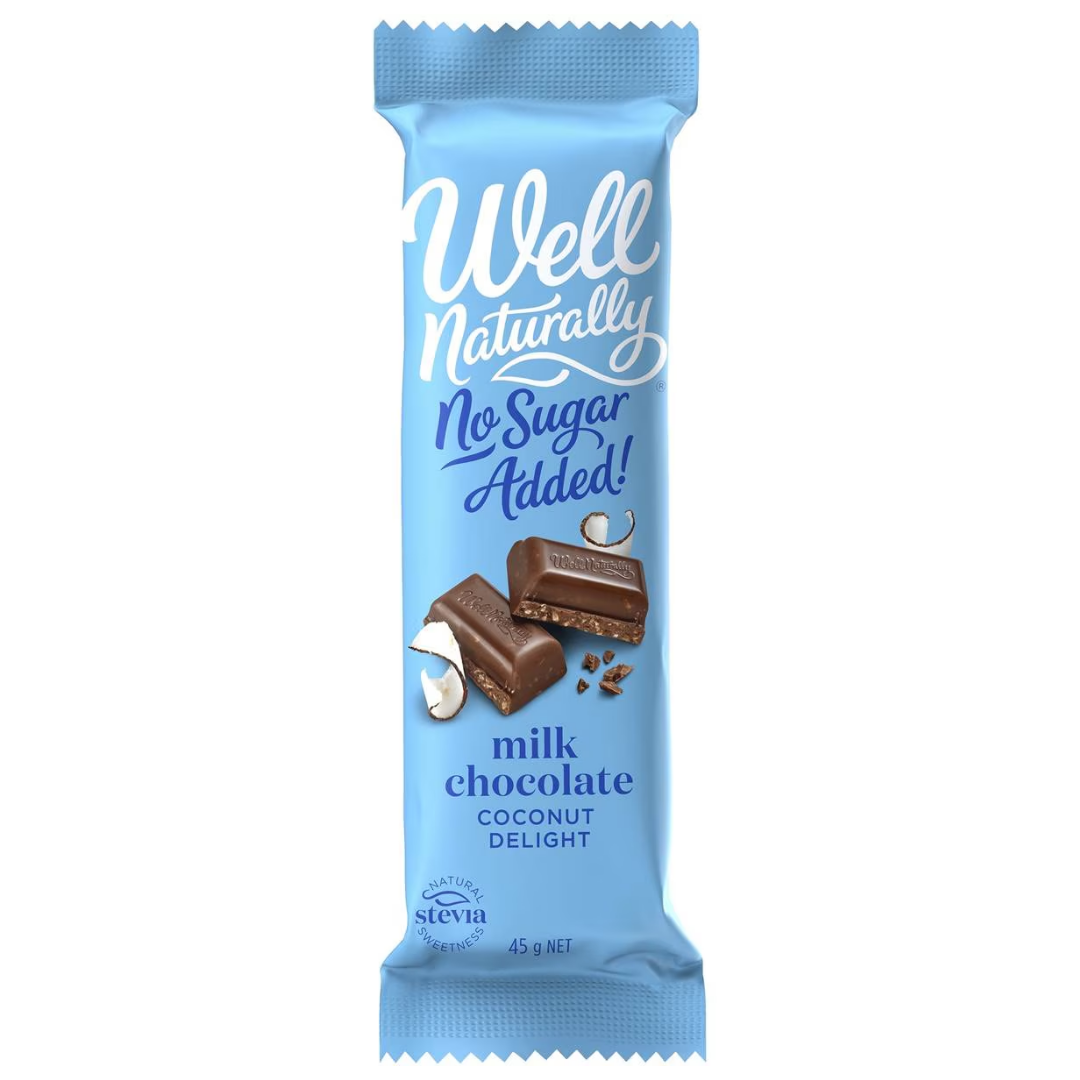 Well Naturally Chocolate Milk Coconut NSA 90g