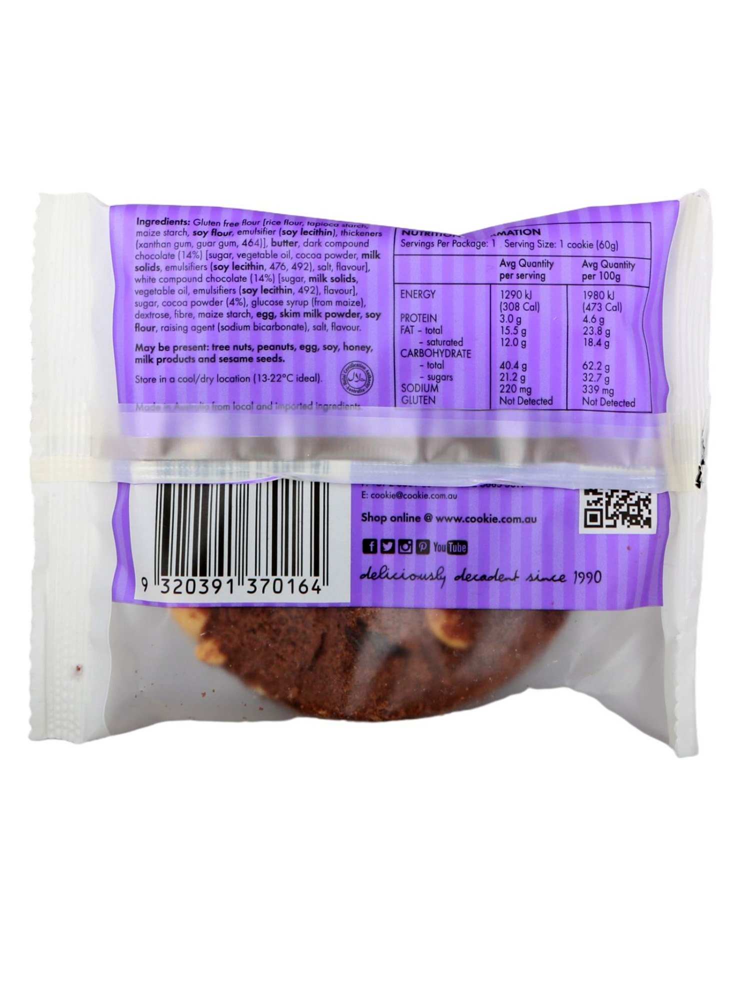 Byron Bay Cookies GF Triple Choc Fudge Cookie 60g - Healthy Essentials Australia - health food store - health food stores - health food store near me - organic food store - health food store near me