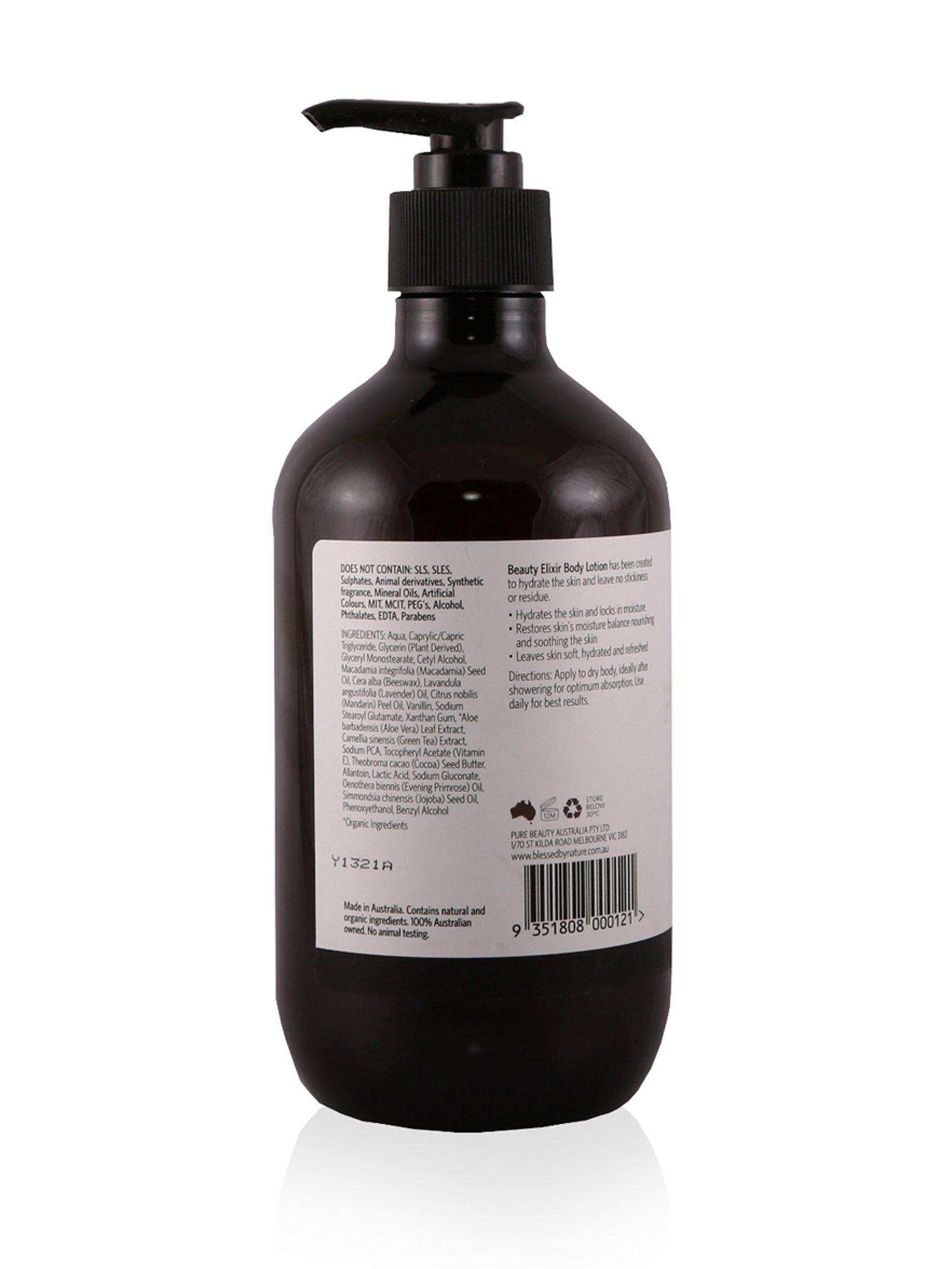Blessed By Nature Beauty Elixir Botanical Body Lotion 500ml - Healthy Essentials Australia - health food store - health food stores - health food store near me - organic food store - health food store near me