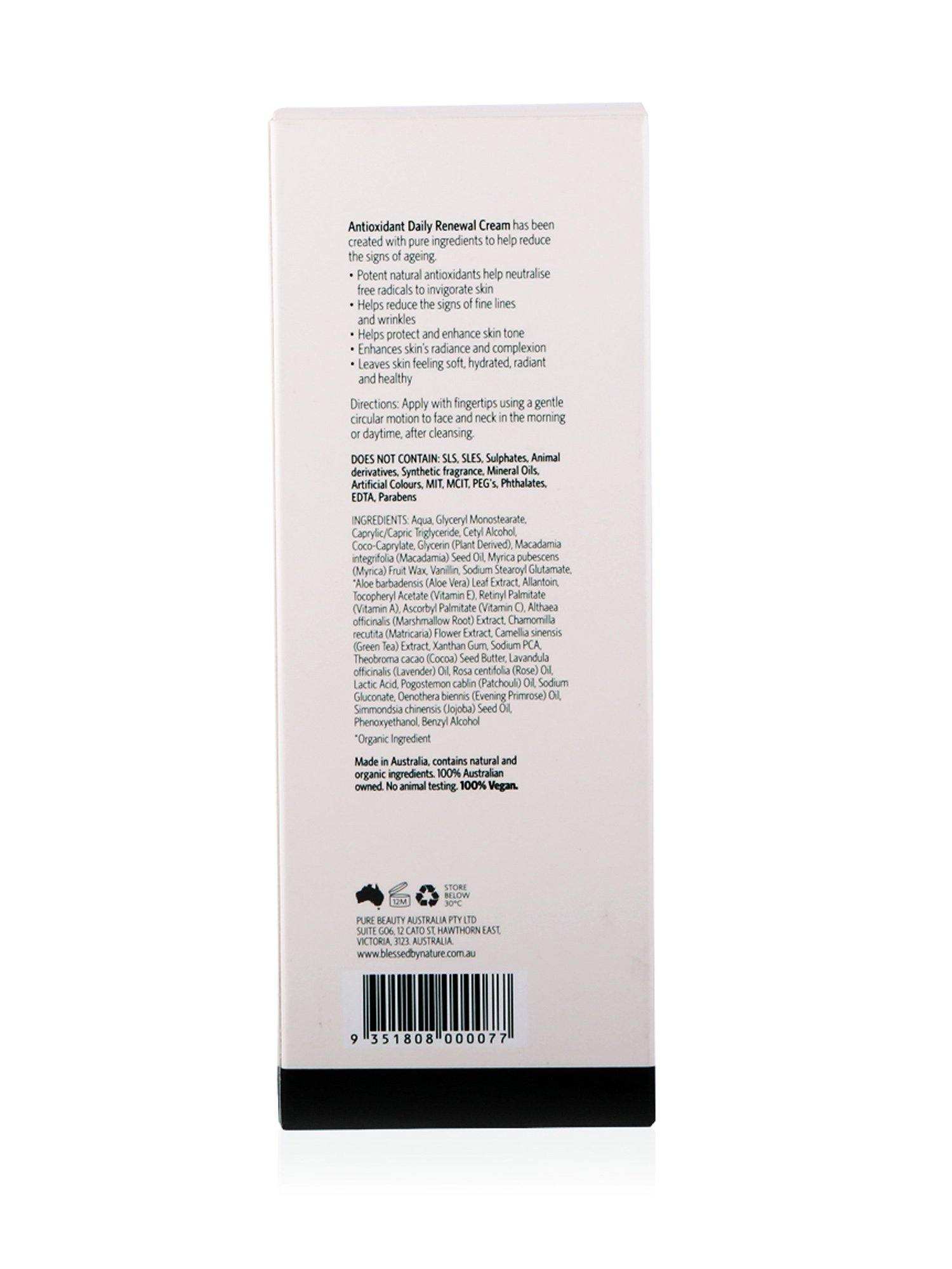 Blessed By Nature Antioxidant Daily Renewal Cream 125ml - Healthy Essentials Australia - health food store - health food stores - health food store near me - organic food store - health food store near me