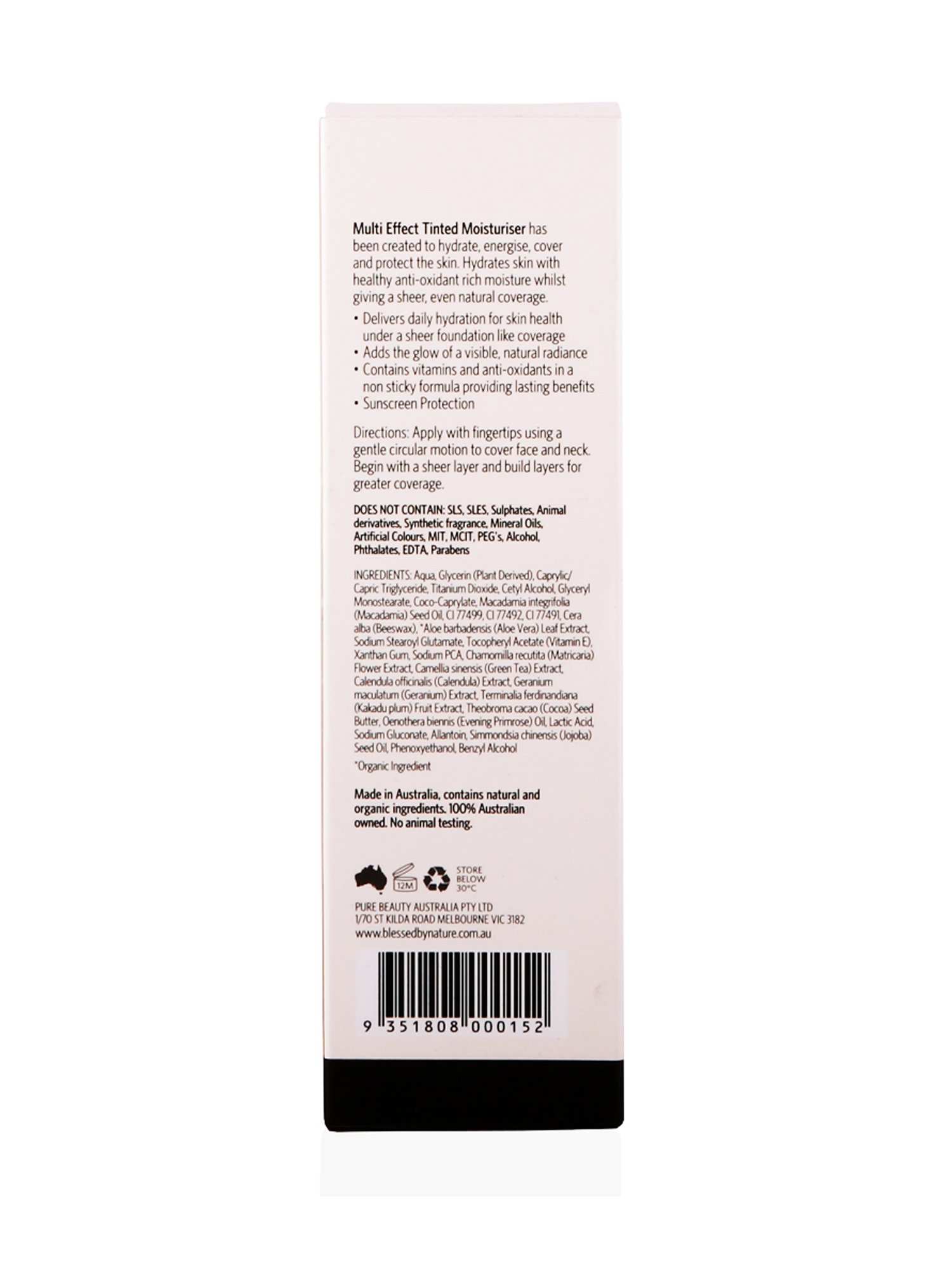 Blessed By Nature Multi Effect Tinted Moist Creamy Beige 60ml - Healthy Essentials Australia - health food store - health food stores - health food store near me - organic food store - health food store near me