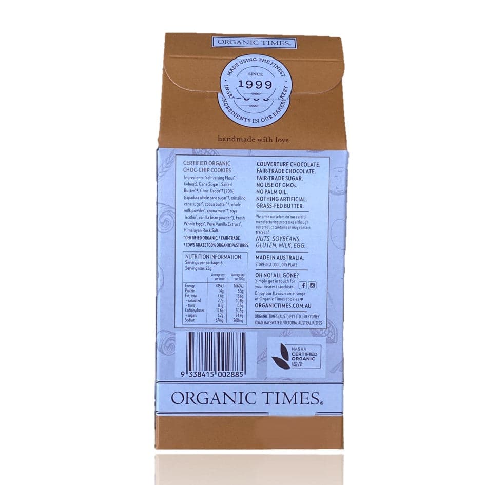 Organic Times Choc Chip Cookies 150g