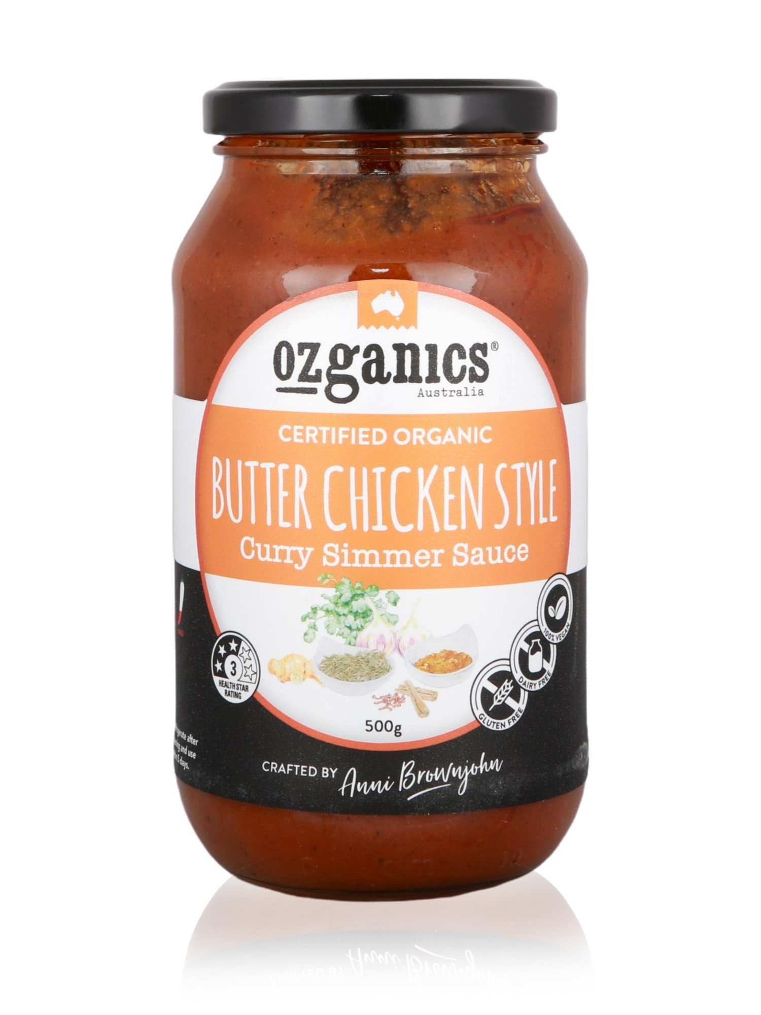 Ozganics Organic Butter Chicken Simmer Sauce 500g – Healthy Essentials ...