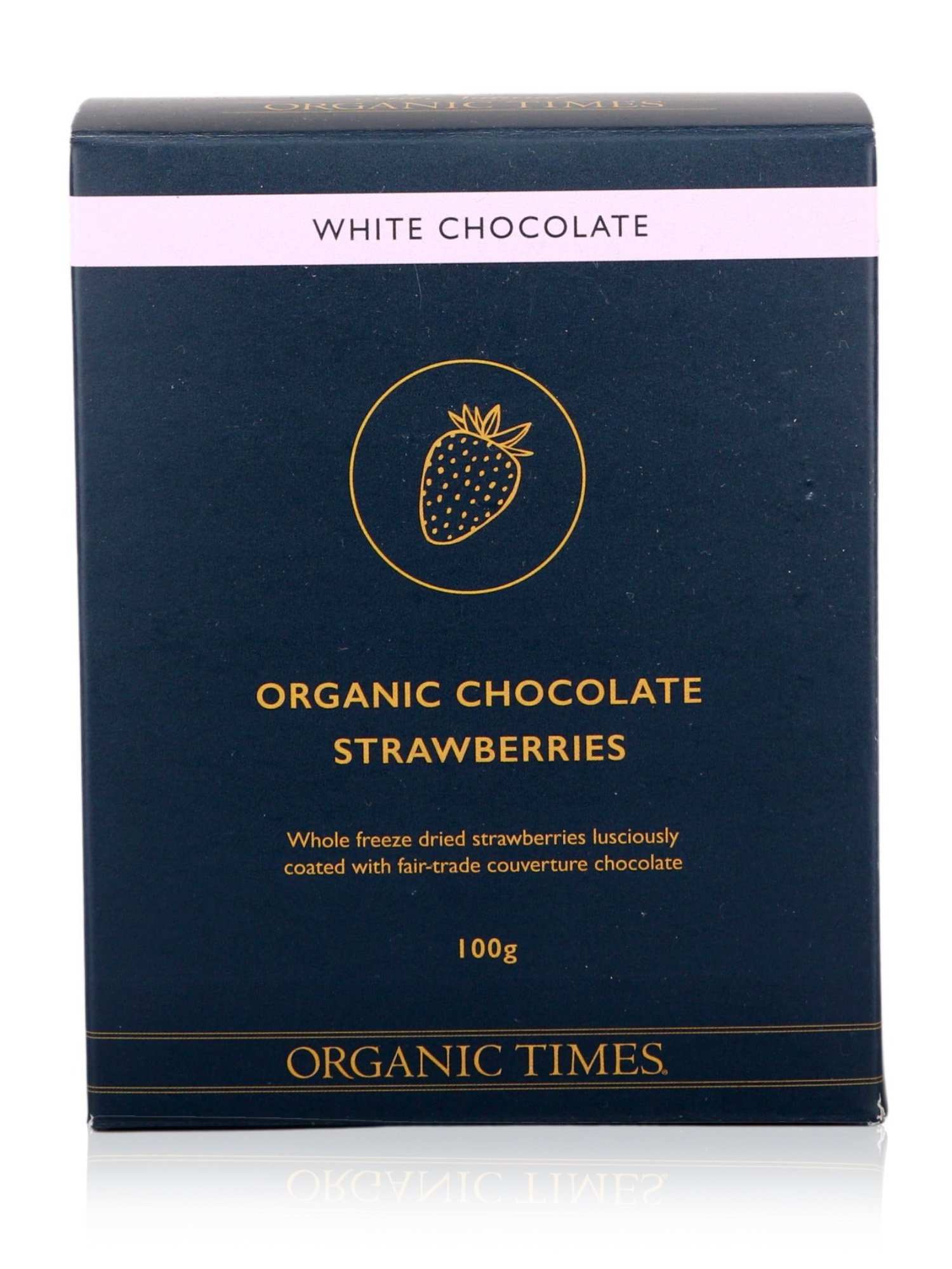 Organic Times White Chocolate Strawberries 100g - Healthy Essentials Australia - health food store - health food stores - health food store near me - organic food store - health food store near me