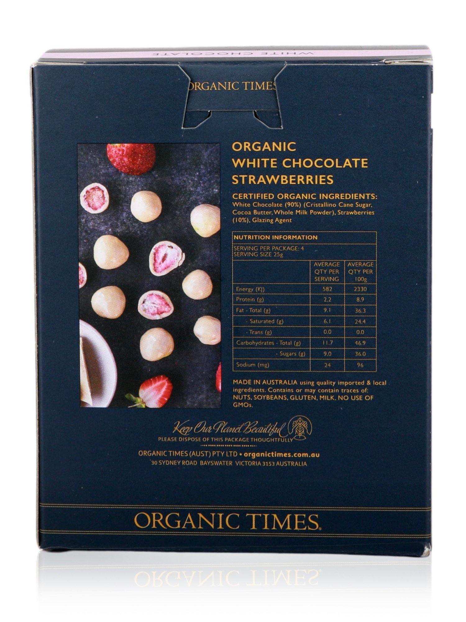 Organic Times White Chocolate Strawberries 100g - Healthy Essentials Australia - health food store - health food stores - health food store near me - organic food store - health food store near me