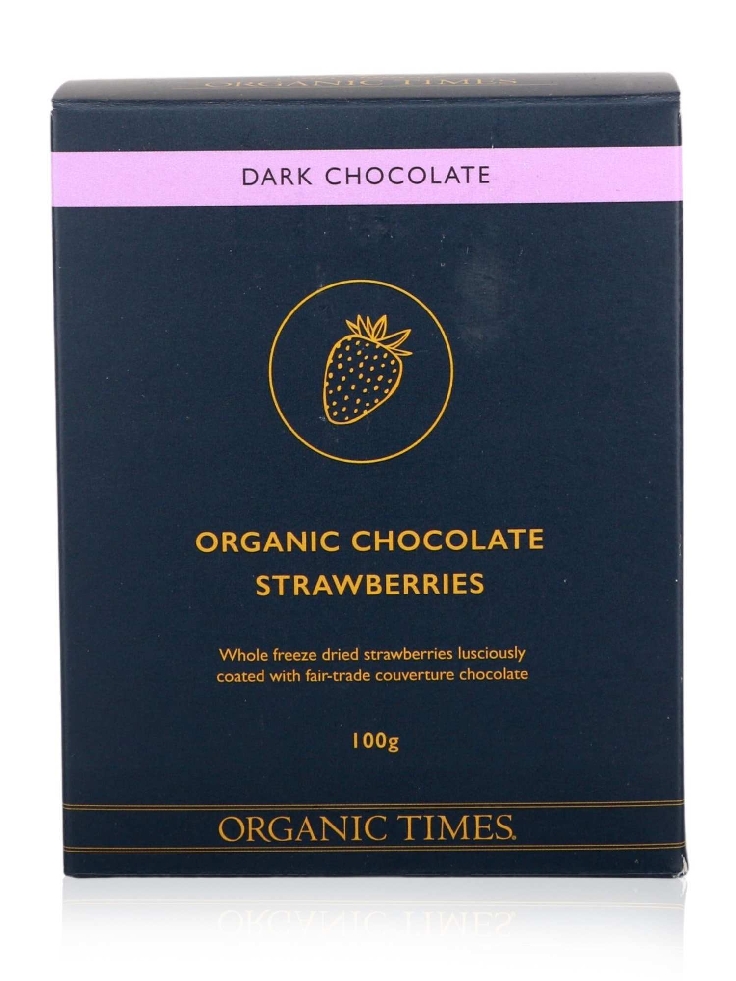 Organic Times Dark Chocolate Strawberries 100g - Healthy Essentials Australia - health food store - health food stores - health food store near me - organic food store - health food store near me