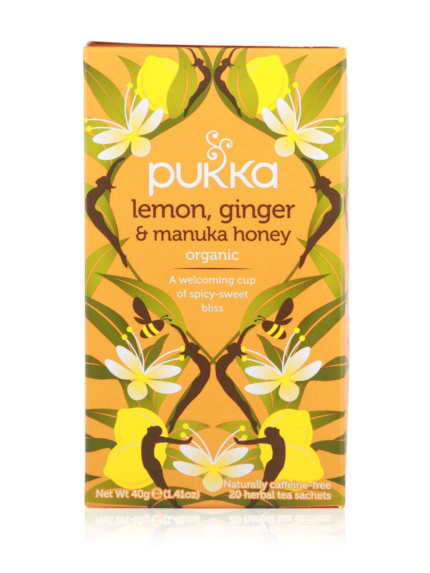 Pukka Organic Lemon, Ginger & Manuka Honey Tea 20 teabags - Healthy Essentials Australia - health food store - health food stores - health food store near me - organic food store - health food store near me