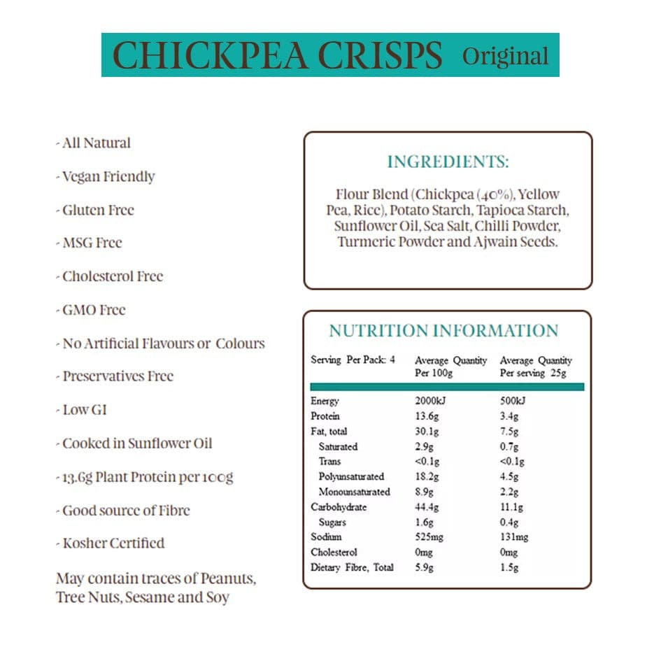 Bains Wholefoods Chickpea Crisps Original 100g