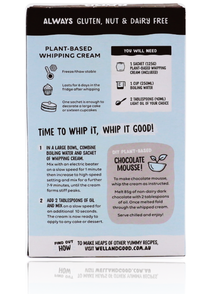 Well & Good Whipping Cream Powder 250g Healthy Essentials Australia