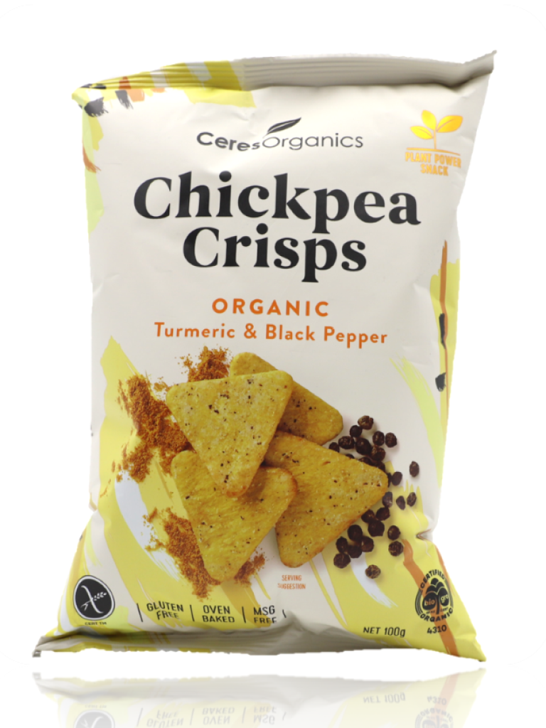 Ceres Organics Turmeric & Black Pepper Chickpea Crisps 100g Healthy Essentials Australia