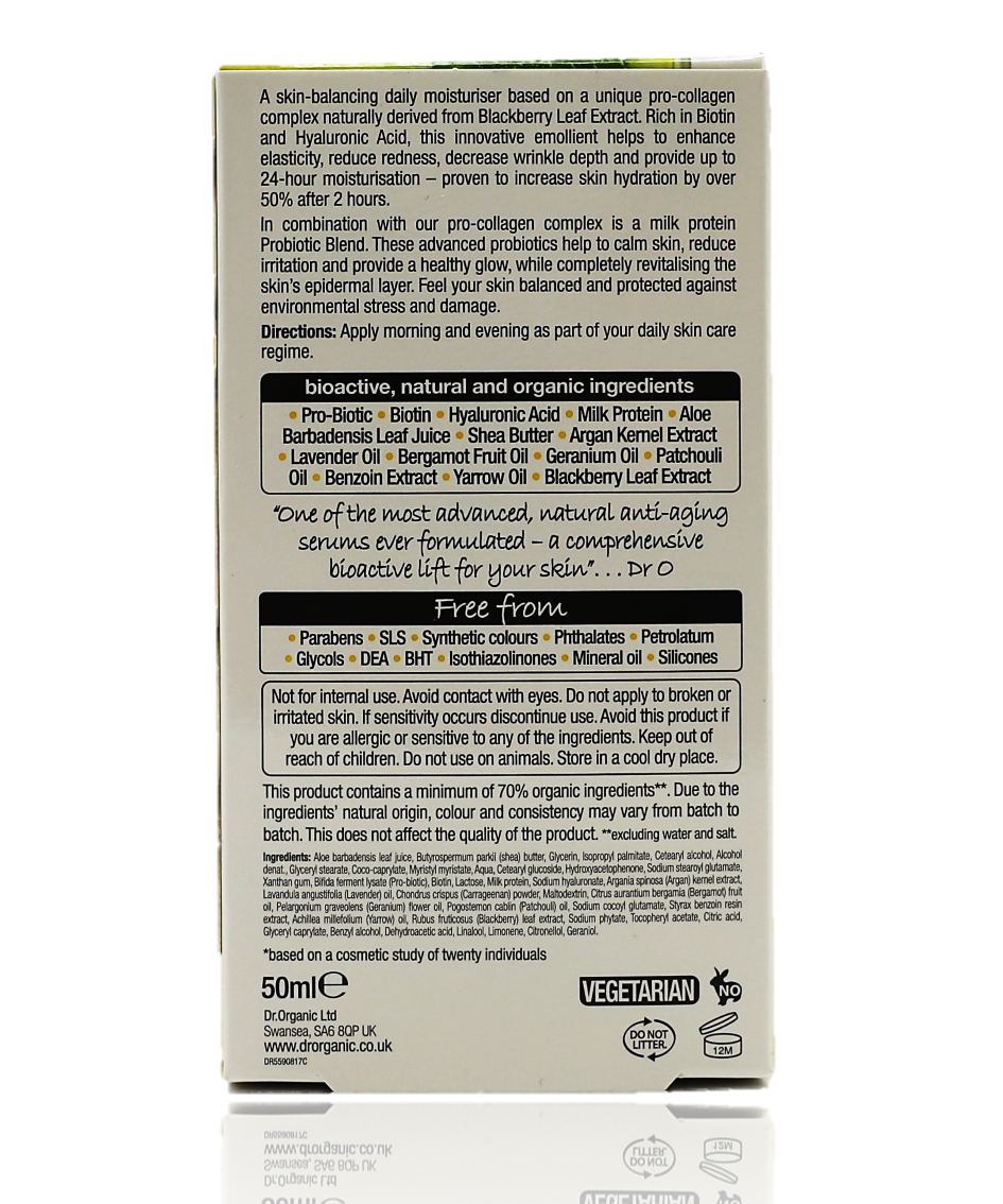 Dr Organic Anti-Aging Moisturiser with Milk Protein 50ml - Healthy Essentials Australia - health food store - health food stores - health food store near me - organic food store - health food store near me