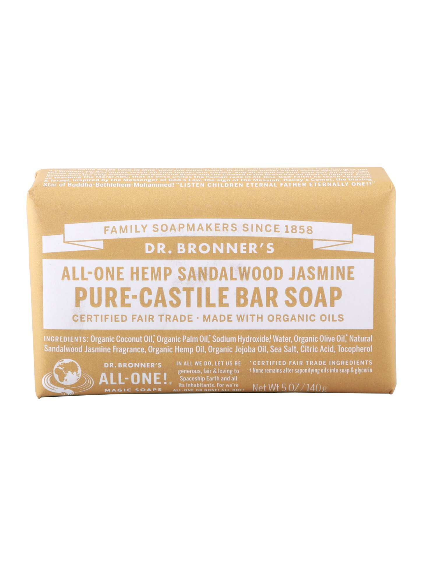 Dr. Bronner's Sandalwood Jasmine All-One Pure Natural Soap 140 G