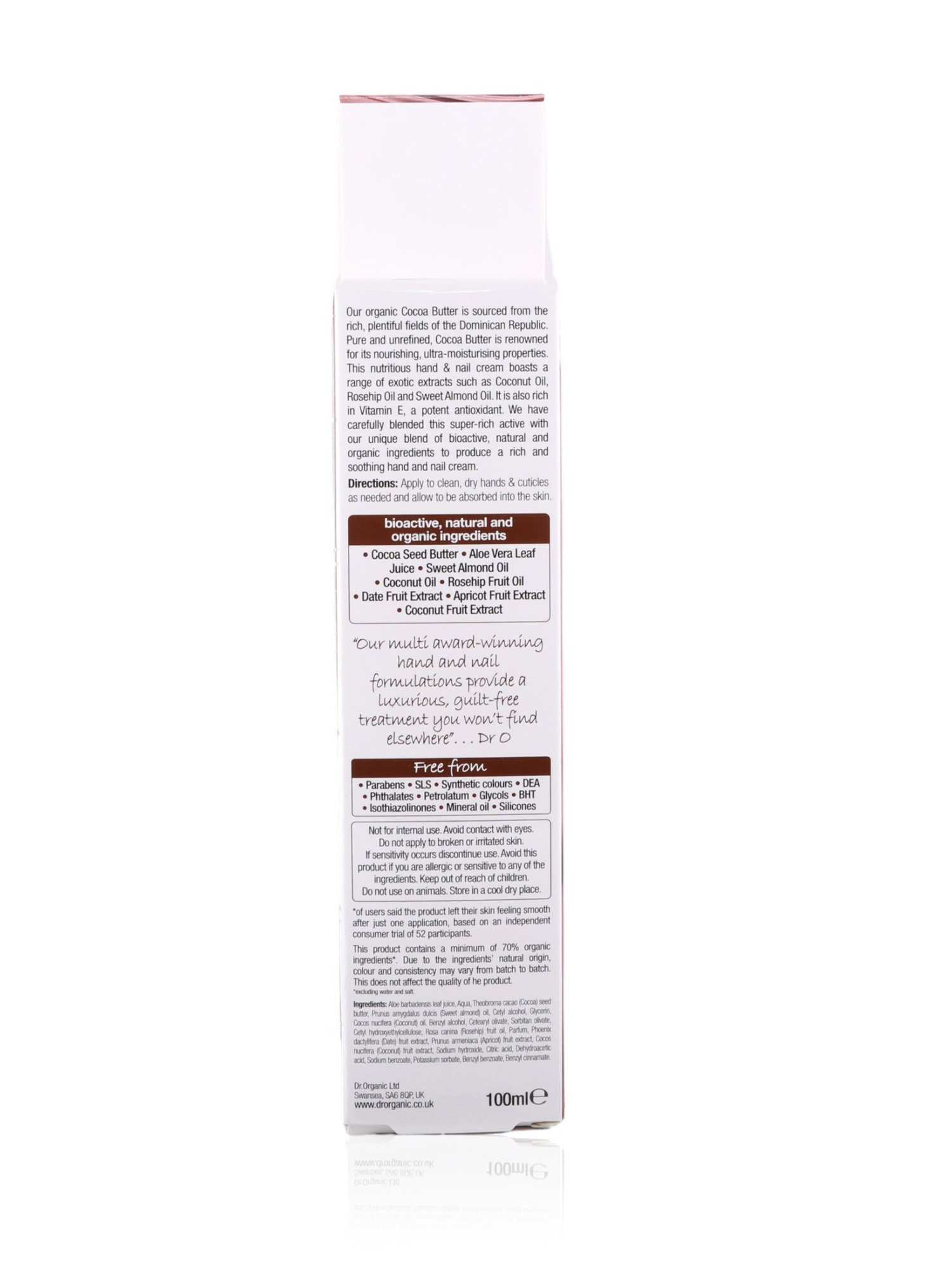 Dr Organic Hand & Nail Cream Cocoa Butter 100ml - Healthy Essentials Australia - health food store - health food stores - health food store near me - organic food store - health food store near me